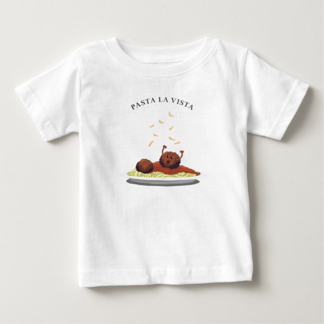 Glückliches Fleischklöschen-"Teigwaren-La Vista! " Baby T-shirt (Vorderseite)