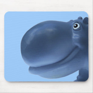 Glückliches Flusspferd-Blau Mousepad