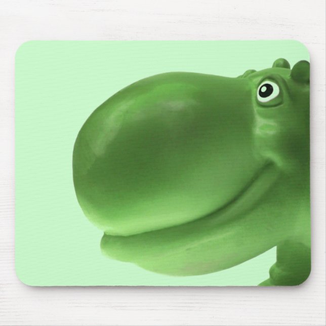 Glückliches Flusspferd-Grün Mousepad (Vorne)
