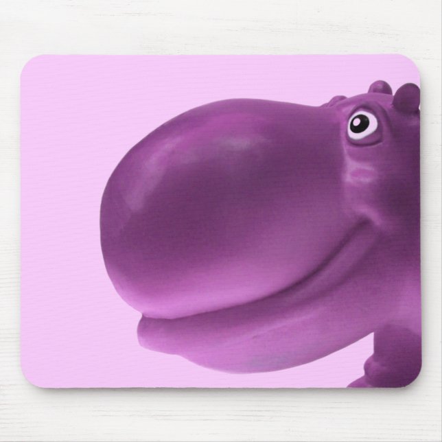 Glückliches Flusspferd lila Mousepad (Vorne)