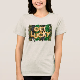 Glückliches Folienballon Glitter St. Patrick's Day Tri-Blend Shirt