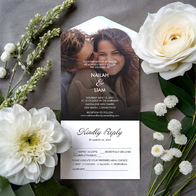 Glückliches Foto Hochzeit All In One Einladung (Von Creator hochgeladen)