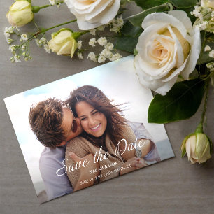 Glückliches Foto Hochzeit speichern Sie das Datum Einladung