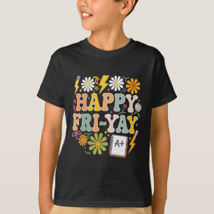 Glückliches Fri-yay Lustiges Lehrerleben Wochenend T-Shirt