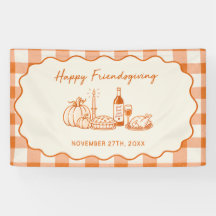 Glückliches Friendsgiving Orange Gingham