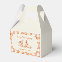 Glückliches Friendsgiving Orange Gingham