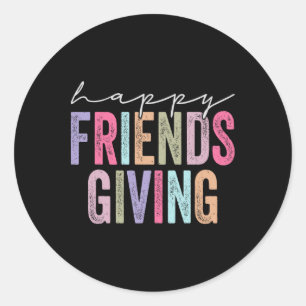 Glückliches Friendsgiving-Team Lustiges Erntedankf Runder Aufkleber