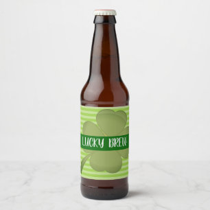Glückliches Gebräu, grüner gestreifter Aufklebe Bierflaschenetikett