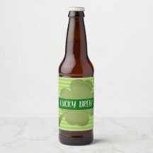 Glückliches Gebräu, grüner gestreifter Aufkleber