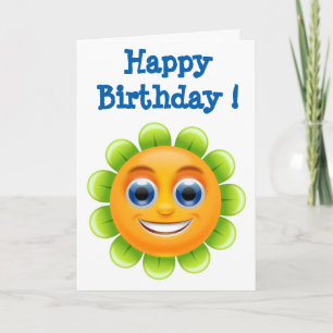 "GLÜCKLICHES GEBURTSTAGES GESICHT BLUME KARTE