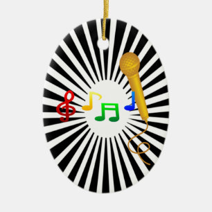 Glückliches Gesang-Musik-Karaoke süßes Keramikornament
