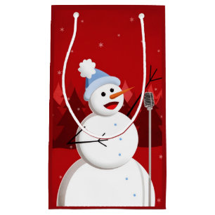 Glückliches Gesang-Schneemann-Weihnachten Kleine Geschenktüte