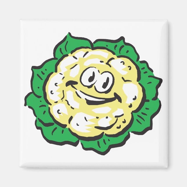 glückliches Gesicht Blumenkohl Magnet (Vorne)