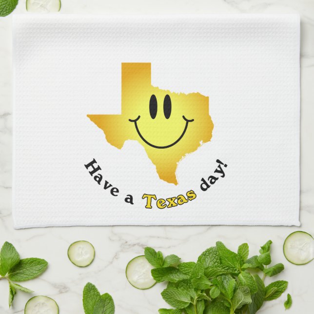 Glückliches Gesicht - haben Sie einen Texas-Tag! Handtuch (Gefaltet)