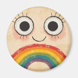 GLÜCKLICHES GESICHT REGENBOGEN MAGNET