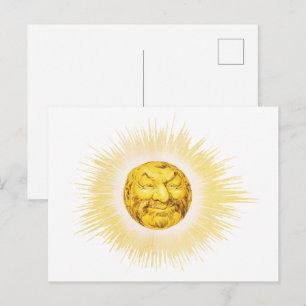 Glückliches Gesicht Sonne Postkarte