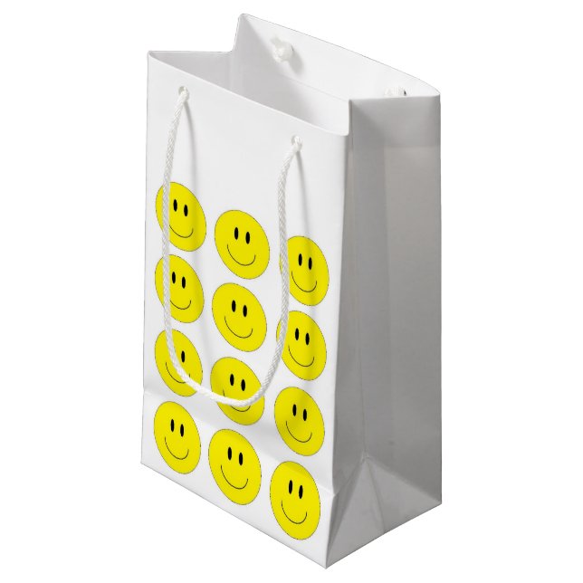 "Glückliches Gesichts-" Geschenk-Tasche Kleine Geschenktüte (Vorderseite Schrägansicht)