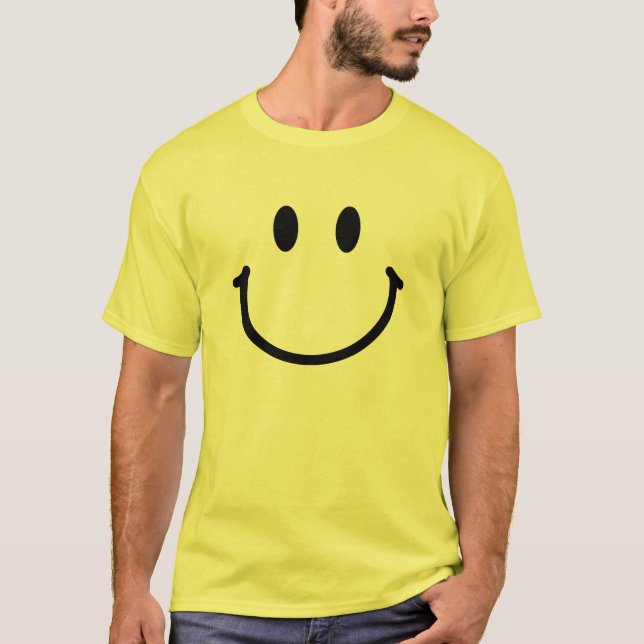 Glückliches Gesichts-grundlegender T - Shirt (Vorderseite)