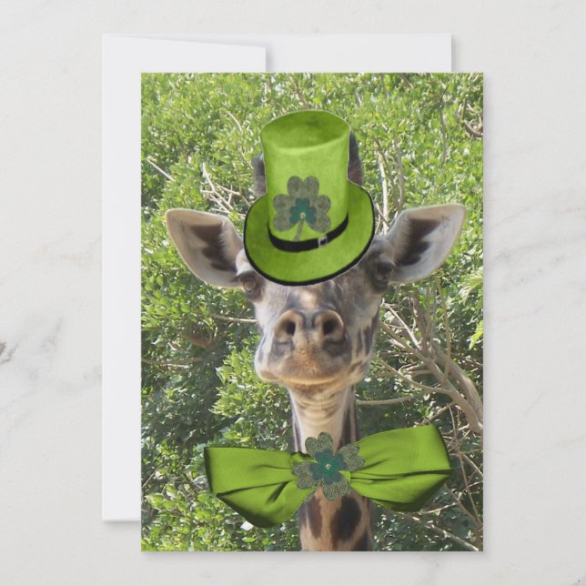 Glückliches Giraffe Einladung (Vorderseite)