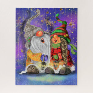 Glückliches Gnom-Paar Weihnachtsrätsel