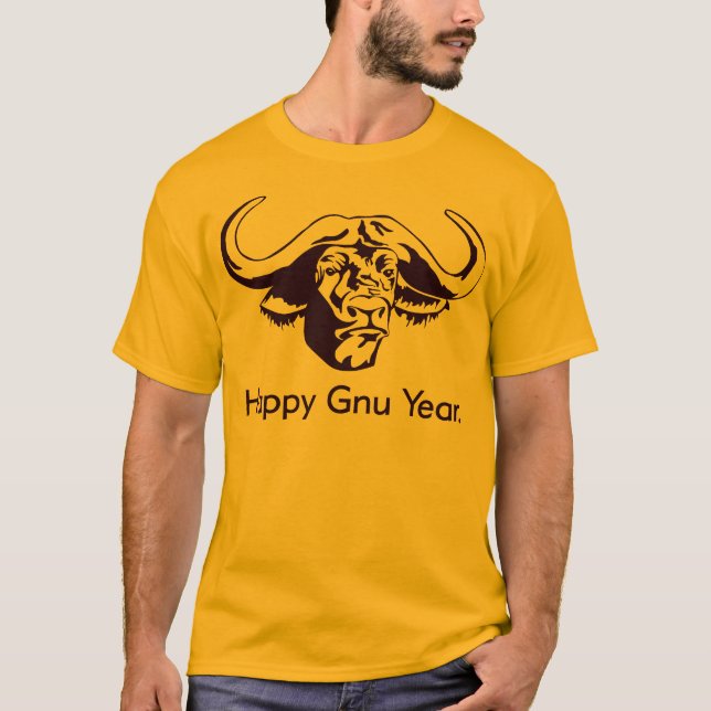 Glückliches Gnu-Jahr T-Shirt (Vorderseite)