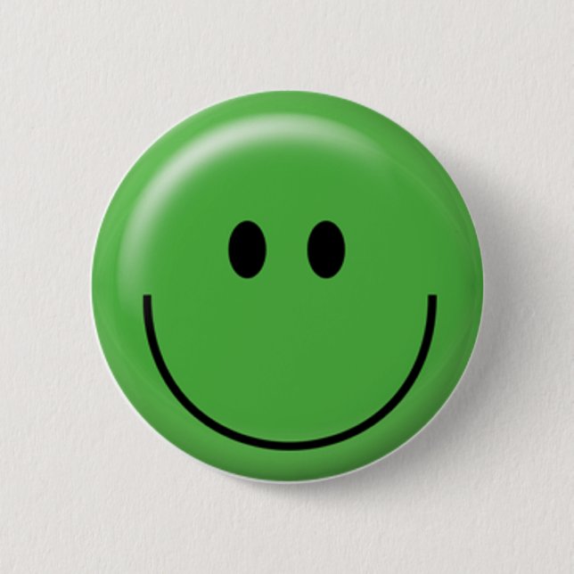 Glückliches grünes Gesicht Button (Vorderseite)