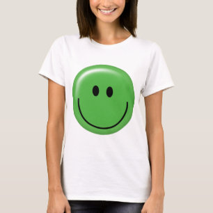 Glückliches grünes Gesicht T-Shirt