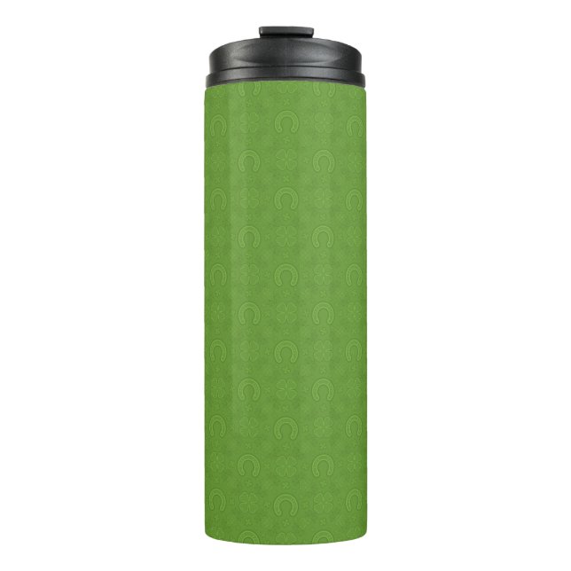 Glückliches grünes Ikonen-Muster Thermosbecher (Vorderseite)
