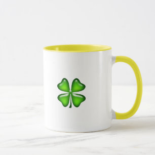 Glückliches grünes Kleeblatt Glück am irischen  Tasse