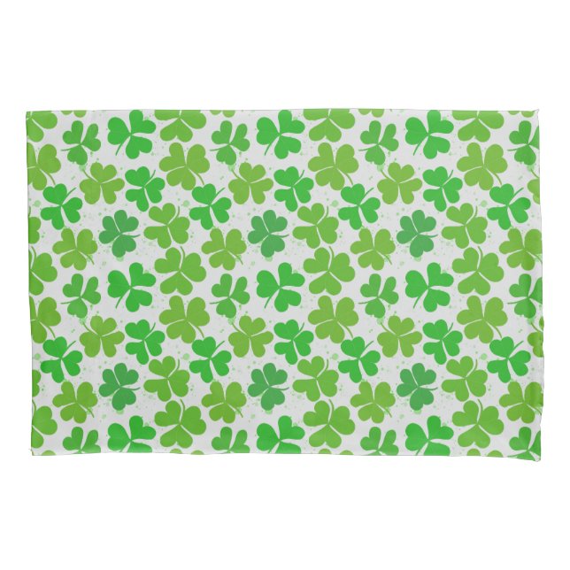 Glückliches grünes Kleeblatt St Patrick's Day Kissenbezug (Vorderseite)