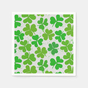 Glückliches grünes Kleeblatt St Patrick's Day Serviette