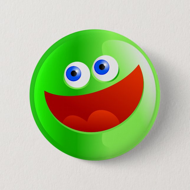 Glückliches grünes Smilie Button (Vorderseite)
