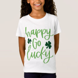 Glückliches Grünes Textdesign mit Shamrocks T-Shirt