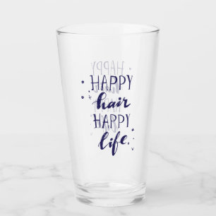 Glückliches Haar-glückliches Leben Glas