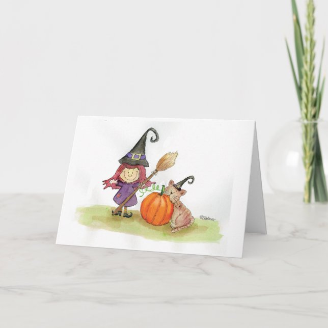 Glückliches Halloween - Aquarell-Illustration Karte (Vorderseite)