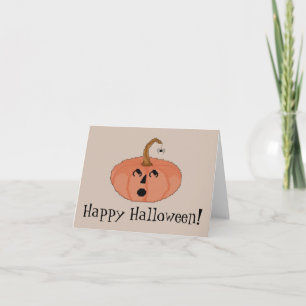 Glückliches Halloween! Aufgerüttelter Kürbis Karte
