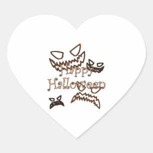 glückliches Halloween Herz-Aufkleber
