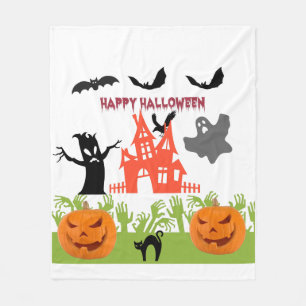 Glückliches Halloween im kühle Tropfen Blut Schrif Fleecedecke