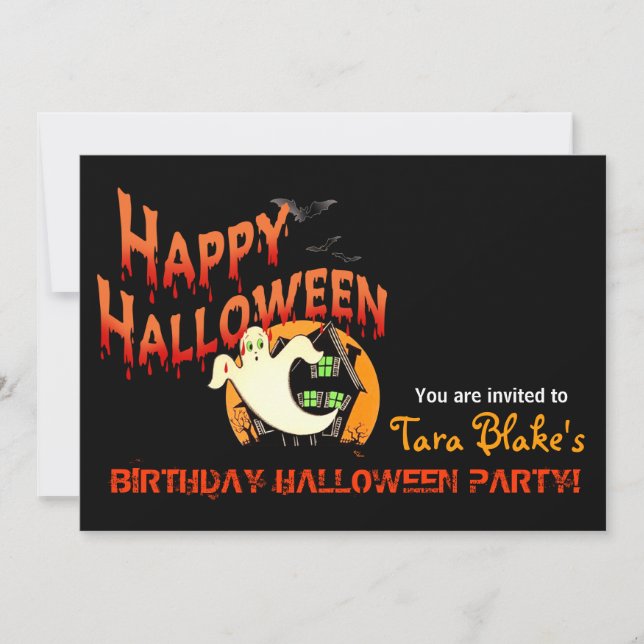 Glückliches Halloween-Kostüm-Party Einladung (Vorderseite)