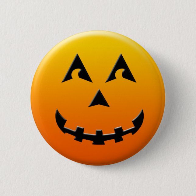 Glückliches Halloween-Kürbisgesicht Button (Vorderseite)