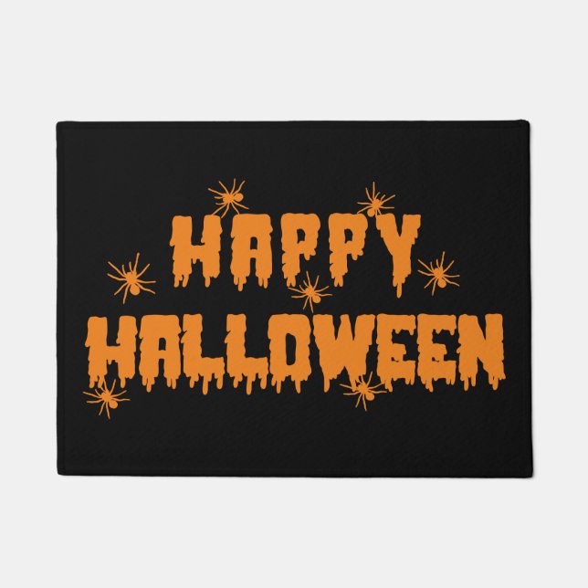 Glückliches Halloween mit Spinnen Fußmatte (Vorderseite)