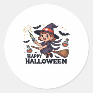 Glückliches Halloween-Shirt - Spooky Niedlich Medi Runder Aufkleber