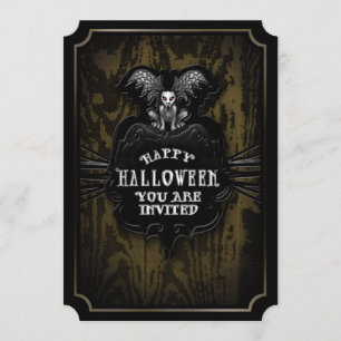 Glückliches Halloween-Spooky Gargoyle-Einladung Einladung