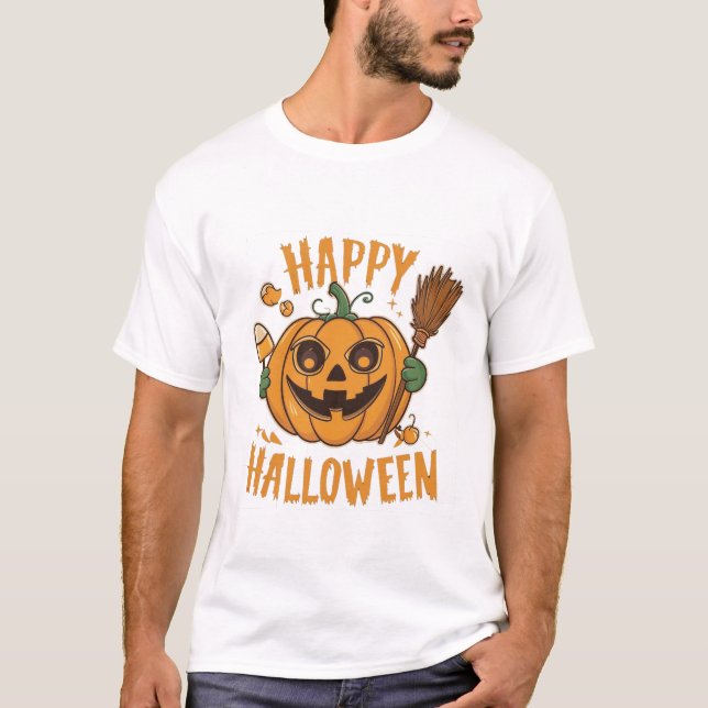 Glückliches Halloween vom Pumpkinpflaster T-Shirt (Vorderseite)