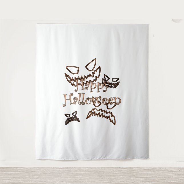 glückliches Halloween Wandteppich (Vorderseite)