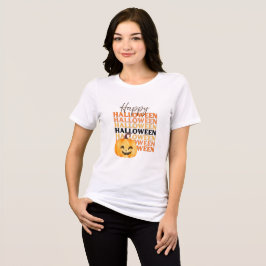 Glückliches Halloween Wiederholungstext mit Jack-o Tri-Blend Shirt