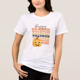Glückliches Halloween Wiederholungstext mit Jack-o Tri-Blend Shirt