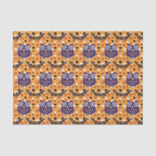 Glückliches Halloween-Zinnpapier, Owl Seidenpapier (Vorderseite)