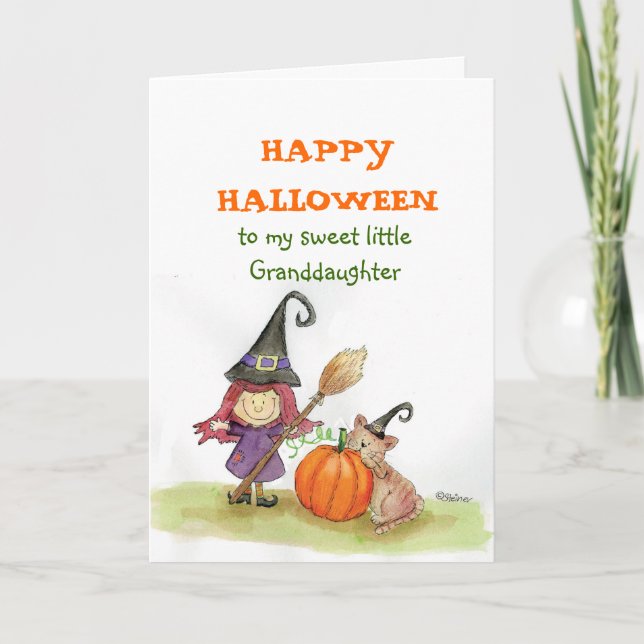 Glückliches Halloween zu meiner Enkelin Karte (Vorderseite)