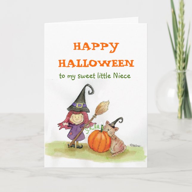 Glückliches Halloween zu meiner Nichte Karte (Vorderseite)
